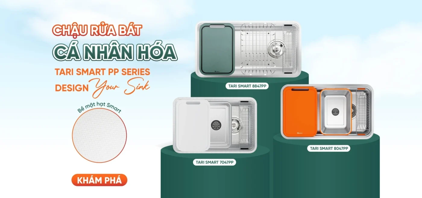Banner chậu rửa bát cá nhân hóa PP