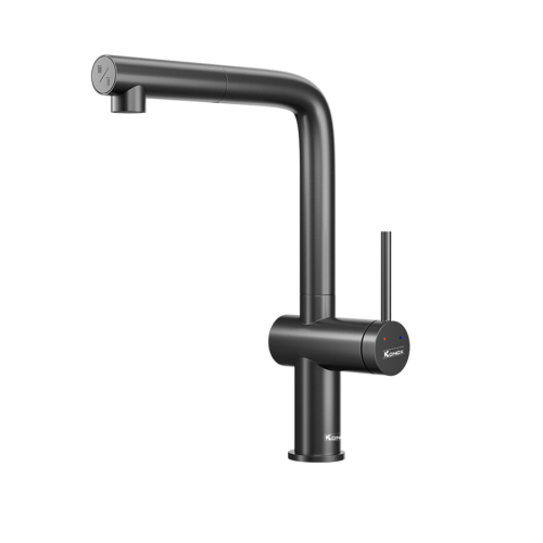 Vòi rửa bát dây rút Konox Stream Smart Gun Metal